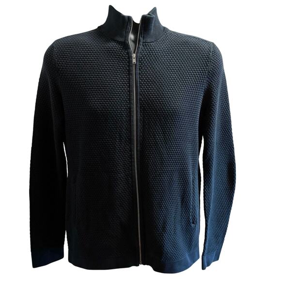 Theory Men’s Size S Udeval Breach Full Zip Textured Knit Sweater FLAW - Picture 1 of 5